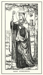 Svatá Etheldreda (rytina) od English School