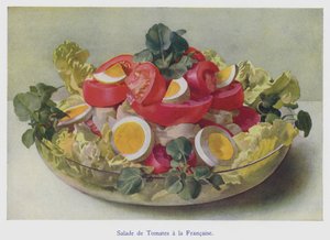 Francouzský rajčatový salát (barevná litografie) od English School