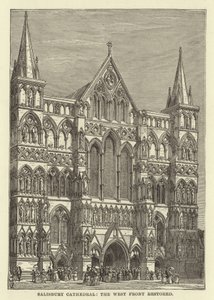 Katedrála v Salisbury, západní fronta obnovena od English School