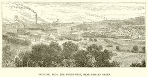 Saltaire, ze severozápadu, poblíž Shipley Green od English School