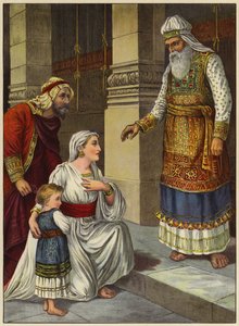 Samuel přiveden k Élímu (barevná litografie) od English School