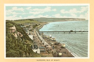 Sandown, ostrov Wight (barevná litografie) od English School