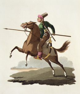 Saphir, z Costumes of the Various Nations, Volume VII, The Military Costume of Turkey, Thomas MacLean, publikovaný kolem roku 1800-18 (ručně kolorovaná akvatinta) od English School