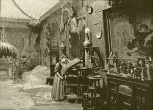 Sarah Bernhardt ve svém ateliéru od English School