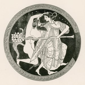 Satyr a Maenad (rytina) od English School