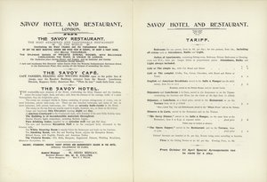 Savojský hotelový tarif, 1900 od English School