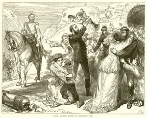 Scéna na reliéfu Lucknow, 1858 od English School