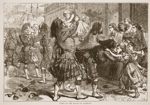 Scéna při osvobozování Lucknow, ilustrace z Cassells Illustrated History of England od English School