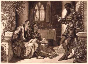 Scéna z Othella, dějství I Scéna 3, William Shakespeare (1564-1616) (rytina) od English School