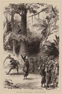 Scéna ze hry "Čtyřicet loupežníků" v divadle Drury Lane (rytina) od English School