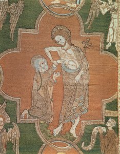 Scéna z Kristova života, detail ze Syon Cope, 1300-20 (plátno vyšívané kovovými nitěmi a hedvábím) od English School