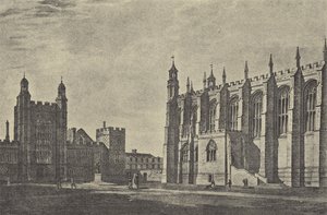 Školní dvůr v roce 1814 (hlubotisk) od English School