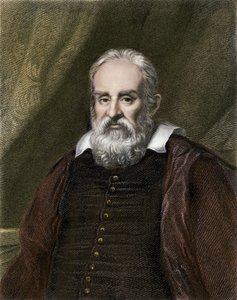 Vědy a vědci: Galilei dit Galilei, italský astronom (1564-1642). Barevná rytina. od English School