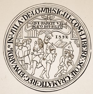 Seal of Louth Grammar School, 1552 (sépiová fotografie) od English School
