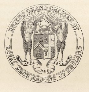 Pečeť United Grand Chapter of Royal Arch Masons of England, 1817, z „The History of Freemasonry, volume II“, vydané Thomasem C. Jackem, Londýn, 1883 od English School