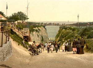 Pohled na moře (ručně kolorovaná fotografie) od English School