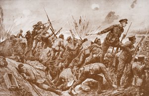 Druhý poručík G.H. Woolley v obraně Hill 60 se svými muži od English School