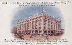 Selfridge and Company Limited, Oxford Street, Londýn, Západ od English School