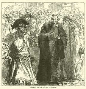 Servetus na cestě k popravě od English School