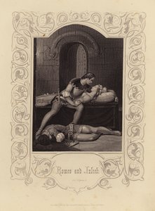 Shakespeare: , 5. dějství, 3. scéna (rytina) od English School