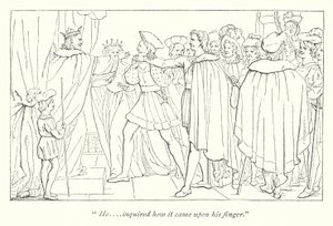 Shakespearovo Všechno dobře, to končí dobře; Pošetilý příběh (rytina) od English School