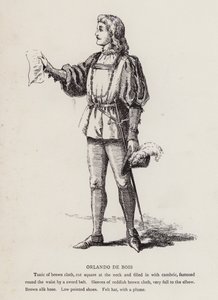 Shakespeare Jak se vám líbí: Orlando De Bois (litho) od English School