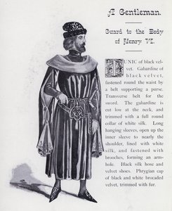Shakespearův král Richard III.: Gentleman, strážce těla Jindřicha VI. (litho) od English School