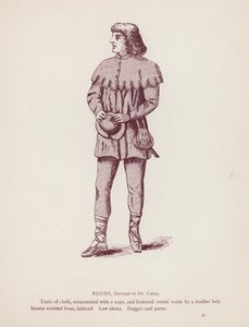 Shakespearovy Veselé paničky z Windsoru: Rugby, služebník doktora Caiuse (litho) od English School