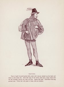 Shakespearovy Veselé paničky z Windsoru: Slender (litho) od English School