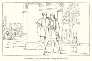 Shakespearova noc dvanáctá; Orsino posílá Violu Olivii (rytina) od English School