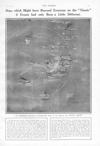 Lodě, které mohly zachránit všechny na Titaniku, kdyby se události vyvíjely trochu jinak, z The Sphere, 4. května 1912 od English School