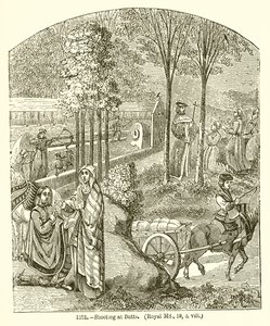 Střelba na Butts. (Royal MS, 19, o. Viii) od English School