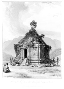 Svatyně na hoře Dieng nebo Prahu ve střední Jávě, z Dějiny Jávy, svazek 2, vydáno 1817 od English School