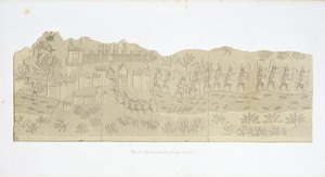 Obléhání a plundrování města, Koujunjik, deska 40 z Ninive a jeho pozůstatky od Austena Henryho Layarda (1817-94), publikováno 1849 od English School