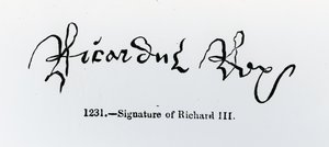 Podpis Richarda III. (1452-85) (černobílá fotografie) od English School