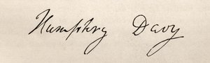 Podpis sira Humphryho Davyho (1778-1829) od English School