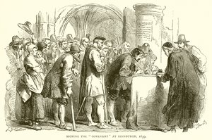Podepsání smlouvy v Edinburghu, 1639 od English School
