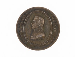 Stříbrná medaile připomínající smrt vévody z Wellingtonu, 1852 od English School