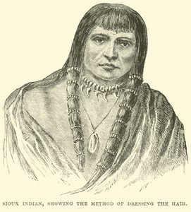Indián Sioux, ukazující způsob úpravy vlasů od English School