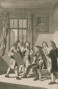 Sir Christopher Wren představuje králi Karlu II. svůj plán na přestavbu londýnské City od English School