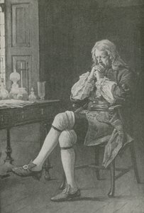 Sir Isaac Newton sedí a sní od English School