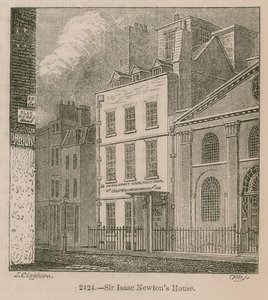 Sir Isaac Newtons House, St Martins Street, Leicester Square v Londýně od English School