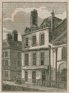 Sir Isaac Newtons House, St Martins Street, Leicester Square v Londýně od English School