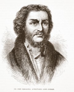Sir John Oldcastle, poté Lord Cobham, ilustrace z Historie protestantismu od Jamese Aitkena Wylie (1808-1890), hospoda. 1878 od English School