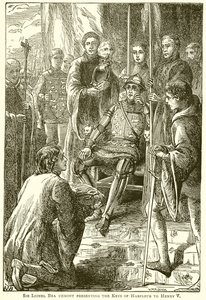 Sir Lionel Bra Uemont předává klíče od Harfleur Henry V od English School