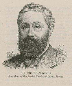 Sir Philip Magnus, prezident židovského hluchoněmého domova od English School