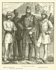 Sir Samuel White Baker, Edwin Higginbottom, poručík Baker, Lieut Col Abd El-Kader (rytina) od English School
