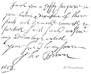 Sir Thomas Browne od English School