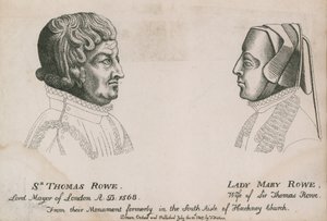 Sir Thomas Rowe, primátor Londýna 1568, a lady Mary Rowe od English School