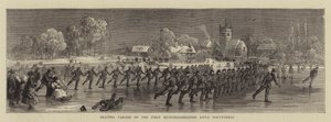 Skating Parade of the First Huntingdonshire Rifle Volunteers (rytina) od English School